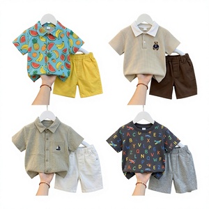 In Stock Children's Mixed Gender Mixed Size Top <b>Clean</b> Quality Summer Short Suit Sets - Product Image 1