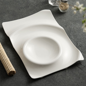 Ceramiche artistiche in <span class=keywords><strong>gres</strong></span> e porcellana Assiettes à soupe en porcelaine blanche Assiettes à <span class=keywords><strong>dessert</strong></span> occidentales en céramique Vaisselle de cuisine moléculaire - Product Image 4