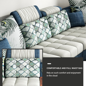 Muebles de Sala de Estar en Oferta, Sofá de Terciopelo <span class=keywords><strong>Azul</strong></span> de 7 Plazas con Diseño Moderno y Elegante, Carga USB, Esquinero Seccional - Product Image 4