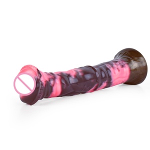 NNSX Mixed Color Horse <b>Dildo</b> with Suction Cup Big Animal Penis Liquid Silicone G Spot Masturbation Artificial Penis - Product Image 3