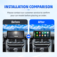 Module d'interface vidéo Android CarPlay 8+128G pour mise à niveau de l'écran OEM, boîtier multimédia pour Toyota Land Cruiser 300 2022-2024 YouTube