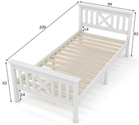 Meubles de chambre à coucher modernes en bois, lit simple ou double en bois massif, cadre de lit, lit king size, lit queen size