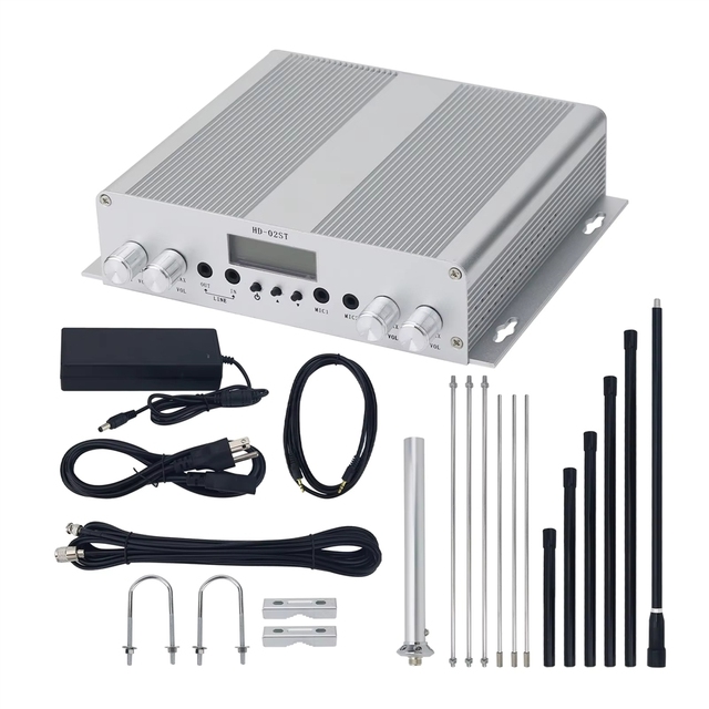 GGDX 25W FM Transmitter Stereo PLL Broadcast Radio Station + Range Antenna + Power Supply