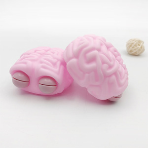 ストレス解消不安軽減ビニール製脳みそ型スクイーズ玩具 女の子＆男の子向け-クリエイティブなポップアイいたずらグッズ ストレス解消 - Product Image 3