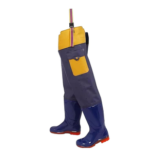 Bottes en PVC bleues pour hommes et femmes, bottes de pluie mi-hautes à semelle souple pour la plantation du riz, les terres agricoles et la pêche - Product Image 5