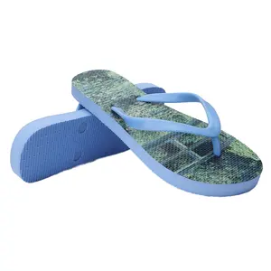 Chanclas de goma con logotipo personalizado de alta calidad, plantilla de verano, zapatillas con estampado Digital antideslizante de EVA, venta al por mayor