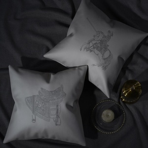 Custom Logo Printed Nappa <b>Leather</b> Pillow Case <b>Cover</b> Luxury Square Style <b>for</b> Home Use & Car/<b>Sofa</b> Cushions with Stitching Technics - Product Image 2