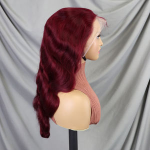 Pelucas de Cabello Humano 200% Natural, de 18-30 Pulgadas, Pre-Desplumadas, con Ondas Suaves y Frente de Encaje # Peluca de Cabello con Frente de Encaje Transparente 99J 13x4 - Product Image 5