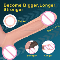 SacKnove Quality 10 Mode Wieder verwendbare drahtlose elektrische Big Cock Extender Sexspielzeug Silikon Gummi Penis hülle mit Fernbedienung