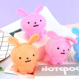 <b>LED</b> Flashing Squeeze Puffer <b>Ball</b> Rabbit <b>Led</b> Light Anti Stress Squishy Squeeze Relief Toy - Product Image 4