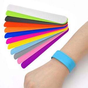 Wholesale Silicone Wrist Colorful Flexible Hand Slap Band <b>Bracelet</b> <b>With</b> Custom Logo - Product Image 6