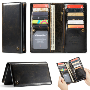 Mới Nâng Cấp Sang Trọng Retro Da Lộn Và Da Công Suất Lớn Ví Zip Tích Hợp Phổ Trường Hợp Điện Thoại Túi Với Kim Loại Nút - Product Image 6