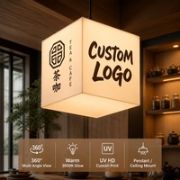 Enseigne lumineuse LED extérieure en acrylique avec cadre carré et lettres éclairées