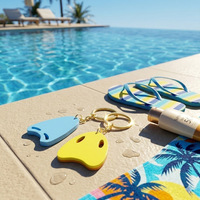 Porte-clés créatif en plastique en forme de planche de natation, style mignon, pendentif sport d'été, petits cadeaux, pour anniversaires, fêtes, souvenirs de voyage