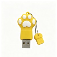 2. Memoria USB de Silicona con Diseño de Pata, Resistente al Agua, Dispositivo de Almacenamiento de Datos con Diseño Animado, Regalo Promocional Personalizado
