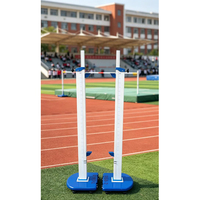 Support de saut en hauteur commercial pour l'entraînement, avec base à roulettes stable et échelle de hauteur de précision, pour équipement d'athlétisme scolaire