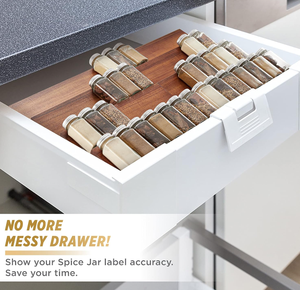 Portaspezie <span class=keywords><strong>in</strong></span> <span class=keywords><strong>Legno</strong></span> di Acacia, Organizzatore per <span class=keywords><strong>Spezie</strong></span>, Set per Piano di Lavoro della Cucina - Product Image 4