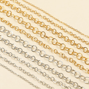 Square <b>Wire</b> O Link Chain | 18k Gold Plated Stainless Steel Pressed Round Link Chain for DIY Necklace & Bracelet Making - Product Image 3
