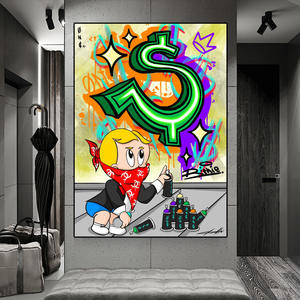 Style nordique vieil homme Graffiti toile peinture Protection de l'environnement HD Core décoration de la maison pour salon chambre huile - Product Image 4