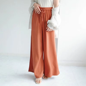 <span class=keywords><strong>Pantaloni</strong></span> Larghi Estivi in Canapa da <span class=keywords><strong>Donna</strong></span> con Coulisse in Vita, Casual, Stile <span class=keywords><strong>Lino</strong></span> Naturale, per Vacanze e Resort - Product Image 2