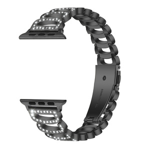 สายนาฬิกาประดับเพชรแวววาวสำหรับผู้หญิงสายนาฬิกาแอปเปิ้ลสำหรับ iWatch นาฬิกาข้อมืออัจฉริยะ<span class=keywords><strong>38</strong></span> 40 41 42 44 45 49มม. - Product Image 2