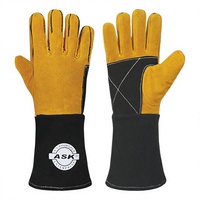 Gants de soudage en cuir résistants à la chaleur extrême, doublés de coton, gants industriels pour soudeurs à haute température