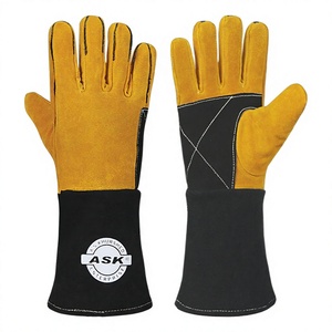 Leather Welding Gloves Extreme Heat Resistant Cotton Lined High Temperature Welder Hand Industrial Glove - Product Image 1
