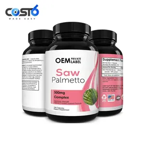 Saw Palmetto OEM capsules DHT Blocker for both genders Male and female Hair Growth and Regrowth Pills Safflower capsules