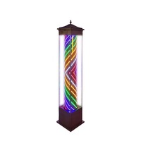 Enseigne LED vintage rotative sur pied en acier inoxydable pour salon de coiffure et barbier, étanche et anti-explosion, mini-luminaire