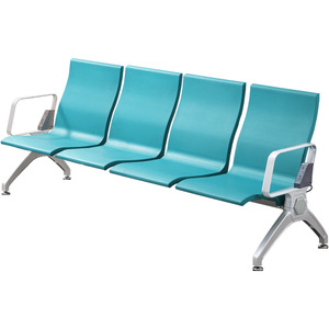 Design moderno PU fila sedia con porta di ricarica internazionale USB in lega di alluminio poliuretanica per Area di attesa clinica banca aeroporto - Product Image 5