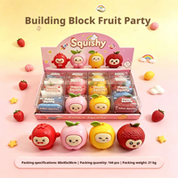 Jouet Squishy Croustillant en Blocs de Construction Mixtes Faits Main ASMR Anti-Stress Sonore (Gâteau aux Fruits, Frites) – Cadeau