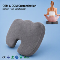 Bantal Duduk Bentuk U Memory Foam Ergonomis Penyangga Pinggang Pereda Nyeri Tulang Ekor Rajutan Tebal Tahan Lama untuk Kantor Mobil