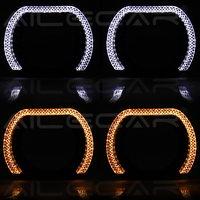 Feux de jour universels pour voiture 5D Slim Version 3CM, anneau halo LED en forme de U, effet œil d'ange en cristal, système d'éclairage automobile 12V