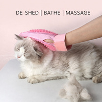 Gant de toilettage double face pour animaux de compagnie, brosse de massage et de nettoyage pour le bain, gant anti-poils pour chat et chien