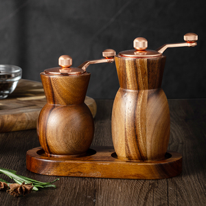 Moulin à poivre manuel en bois massif, broyeur de sel de mer et de poivre noir, pour cuisine domestique - Product Image 2