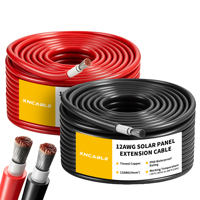 Câble solaire DC PV 10 AWG certifié TUV 1500V, fil de cuivre rouge et noir isolé XLPO pour système de panneaux solaires photovoltaïques