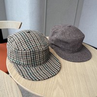 Nueva Gorra de Campamento Unisex de Moda Retro con Estampado de Cuadros/Leopardo, Bordado 3D, Visera Plana Ajustable, Estilo Vintage