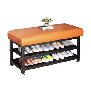 Nhà lối vào Sit-on băng ghế dự bị tích hợp mềm đệm mở rộng Giày thay đổi băng ghế dự bị tủ giày giá cho phòng khách kim loại - Product Image 1