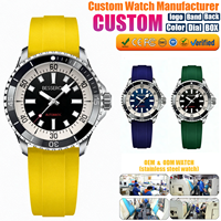 Montre mécanique automatique de luxe pour homme NH35, logo personnalisé, acier inoxydable de haute qualité, bracelet en caoutchouc, verre en cristal, montre analogique
