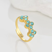 Cincin Wanita Modis Model Daun Semanggi Empat Warna-Warni, Cincin Jari yang Dapat Disesuaikan, Bahan Stainless Steel, Grosir Pabrik