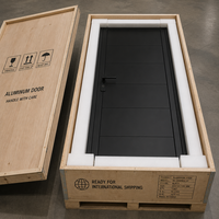 Porte simple en aluminium à cadre noir minimaliste de qualité supérieure pour balcon de villa, taille standard, haute précision, prix bas, livraison rapide