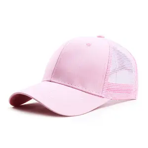 Vendita all'ingrosso cappello da baseball e mezzo di uomini-Hot Sale Mens Customized Trucker Half Mesh Embroidered Sport Baseball Cap Hats