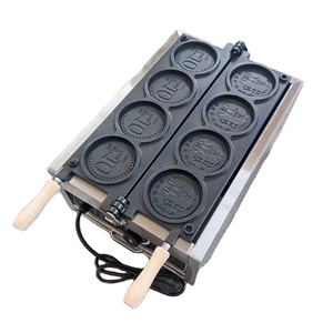 Surface Cast Aluminium Plate Non-Stick Won Coin Round Shaped <b>Maker</b> Custom <b>Waffle</b> Machine Snack Crispy Cheese Cookie <b>Maker</b> - Product Image 4