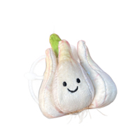 En gros, Pendentif porte-clés poupée en peluche courte motif dessin animé mignon en forme d'ail, en coton PP, avec impression numérique, idéal comme cadeau ou ornement