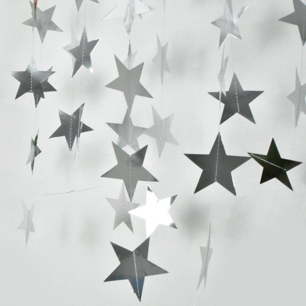 4m mirror silver star flower