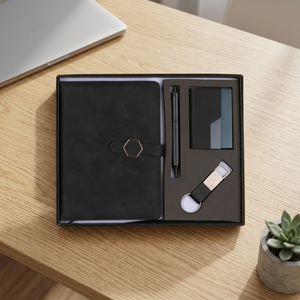 Premium Leather Hardcover A4 Hardcover Durable Office <b>Stationery</b> Gift <b>Set</b> Professionals Business Diary Leather Paper Fab - Product Image 3
