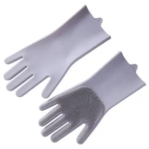 Çok amaçlı fırın eldivenleri kalınlaşmış Lengthen silikon ev eldiven bulaşık eldivenleri
