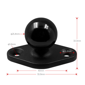 VIN adaptor kepala bola logam campuran aluminium, 1 inci lengan soket ganda dudukan RAM kompatibel dudukan ponsel berlian menempel VIN-B-009 - Product Image 3