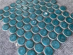 Cerchio di mosaico in ceramica smaltata tondo Penny Chips piastrelle a mosaico Backsplash da cucina - Product Image 3