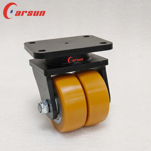 AGV Roboter-Rollen Schwerlast 4 Zoll Aluminiumkern Polyurethan Stahl Vollrad Doppelrad Schwenkrolle Geräuscharmer Betrieb - Product Image 4
